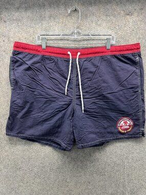 Tommy Hilfiger Swim Trunks Mens Large Blue Colorblock Mesh Lined Drawstring